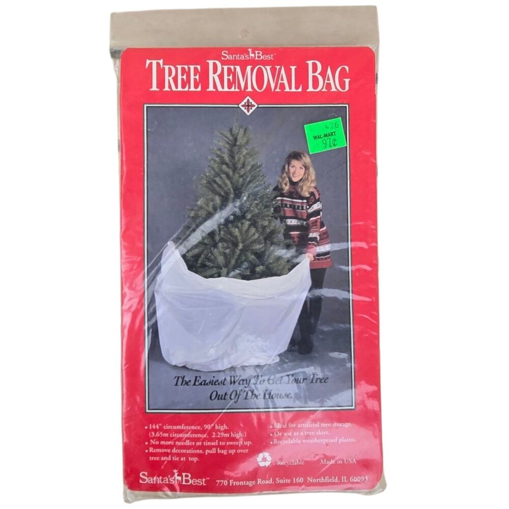 Santas Best Tree Removal Bag 90 Inch Christmas Tree Skirt NOS Holiday Collectibl